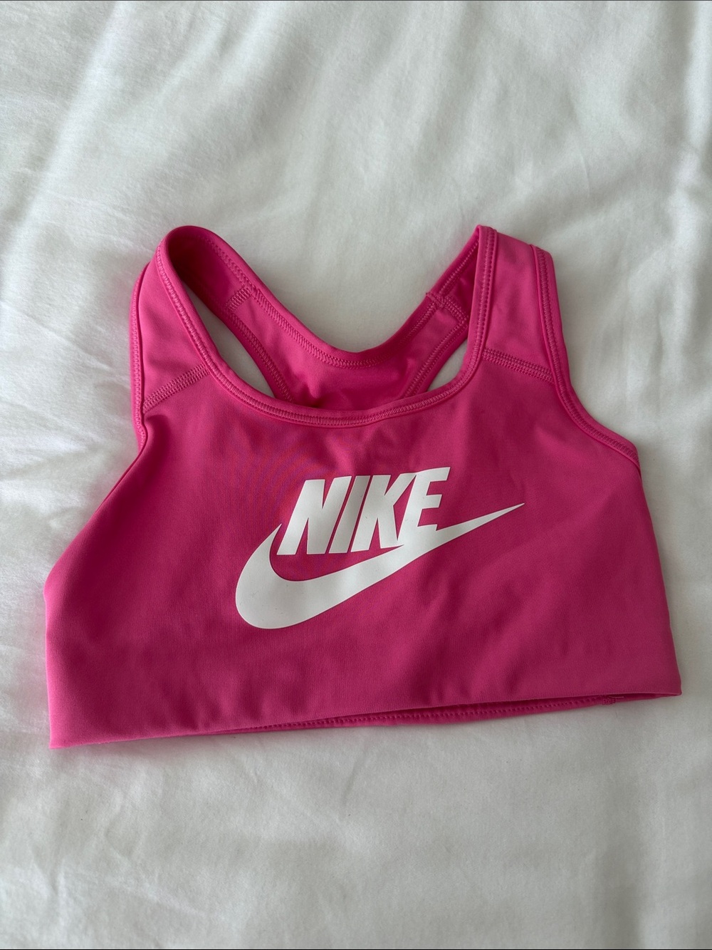 Nike Pink Sports Bra with White Swoosh